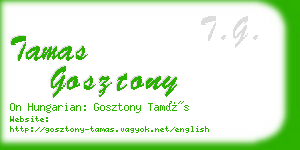 tamas gosztony business card